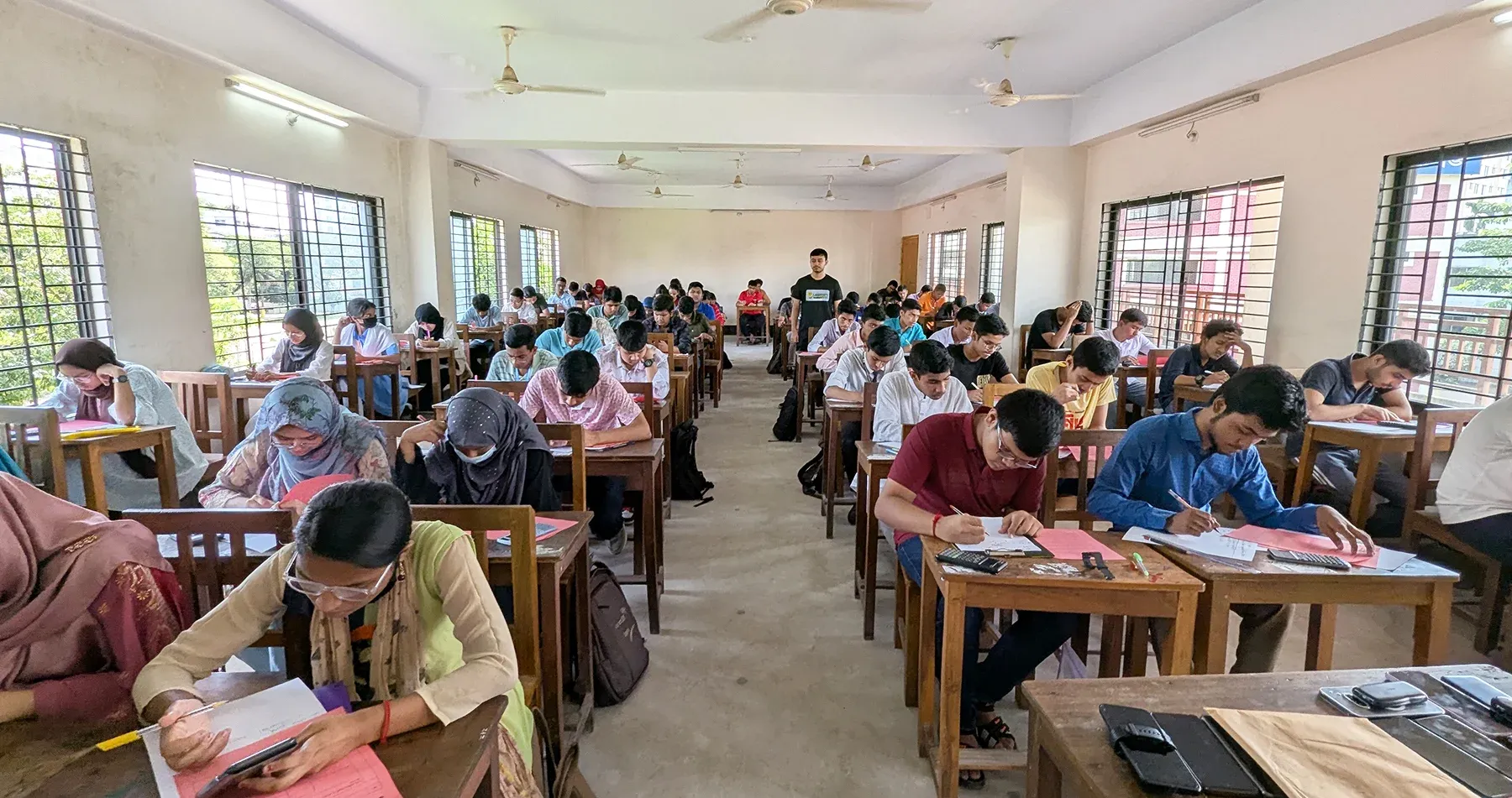 Exam hall at the BdJSO 2025 Chattogram regional round