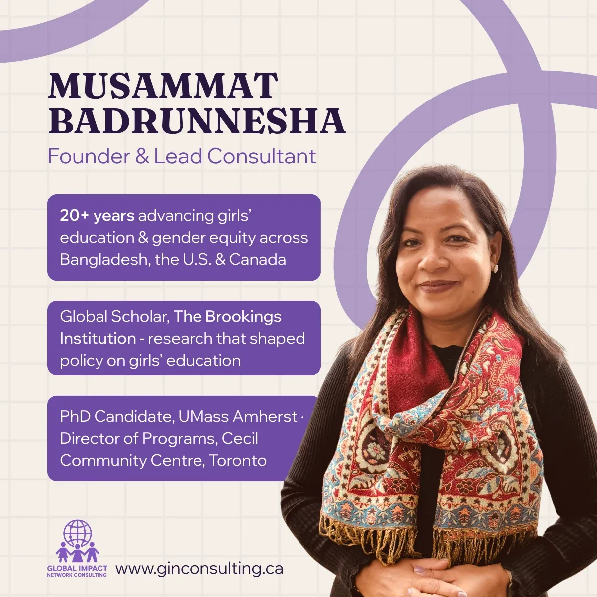 Musammat Badrunnesha, Founder & Lead Consultant, portrait version