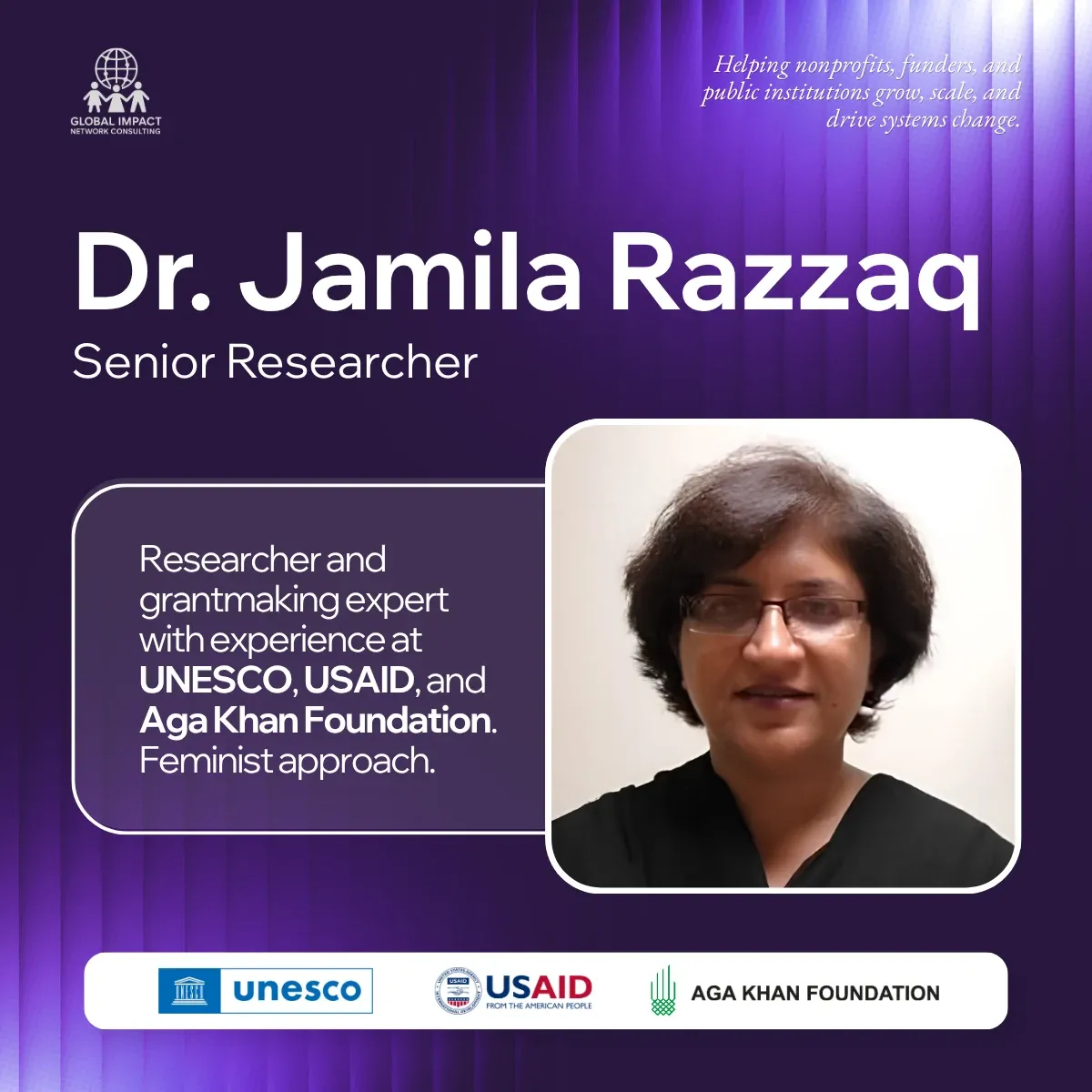 Dr. Jamila Razzaq with UNESCO, USAID and Aga Khan Foundation
