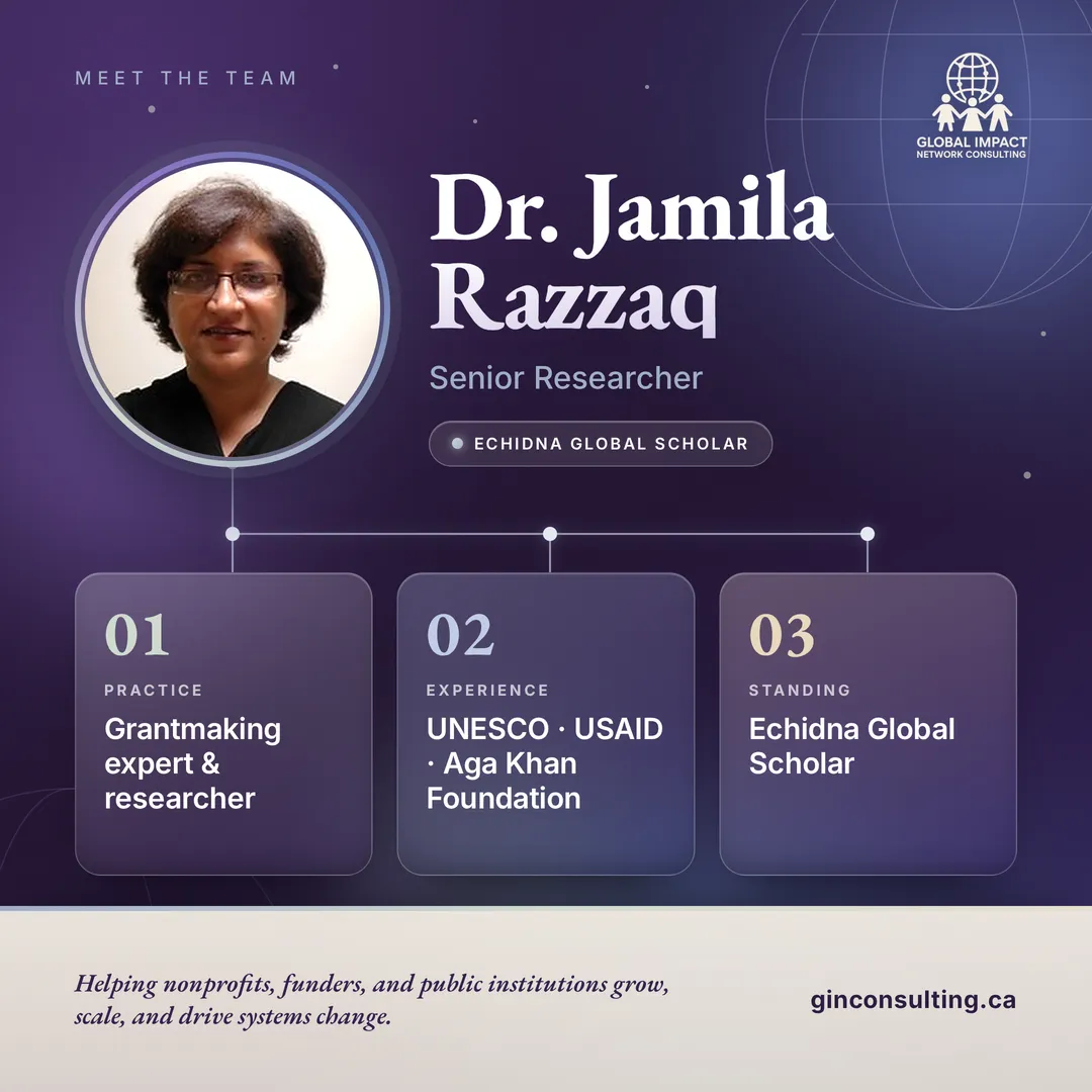 Meet the team card for Dr. Jamila Razzaq