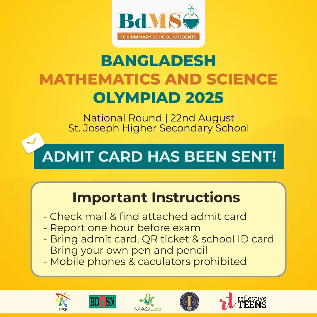 Admit card and exam-day instructions post