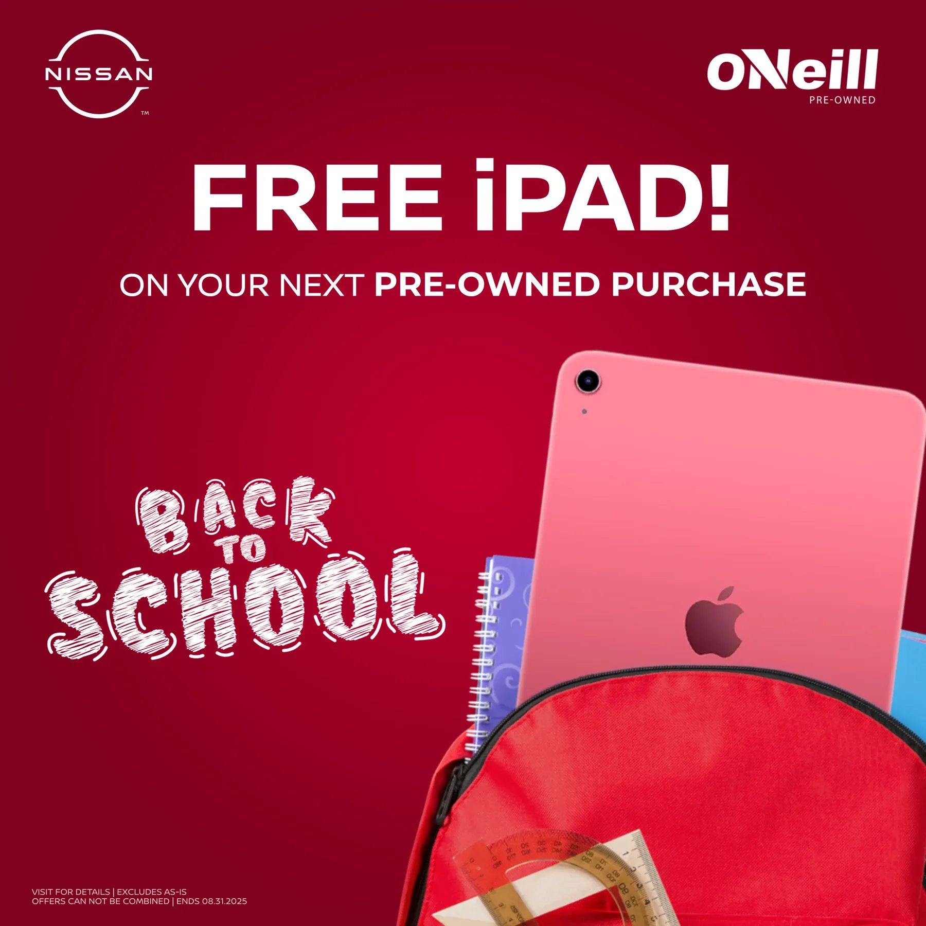 Back to School: free iPad with a pre-owned purchase