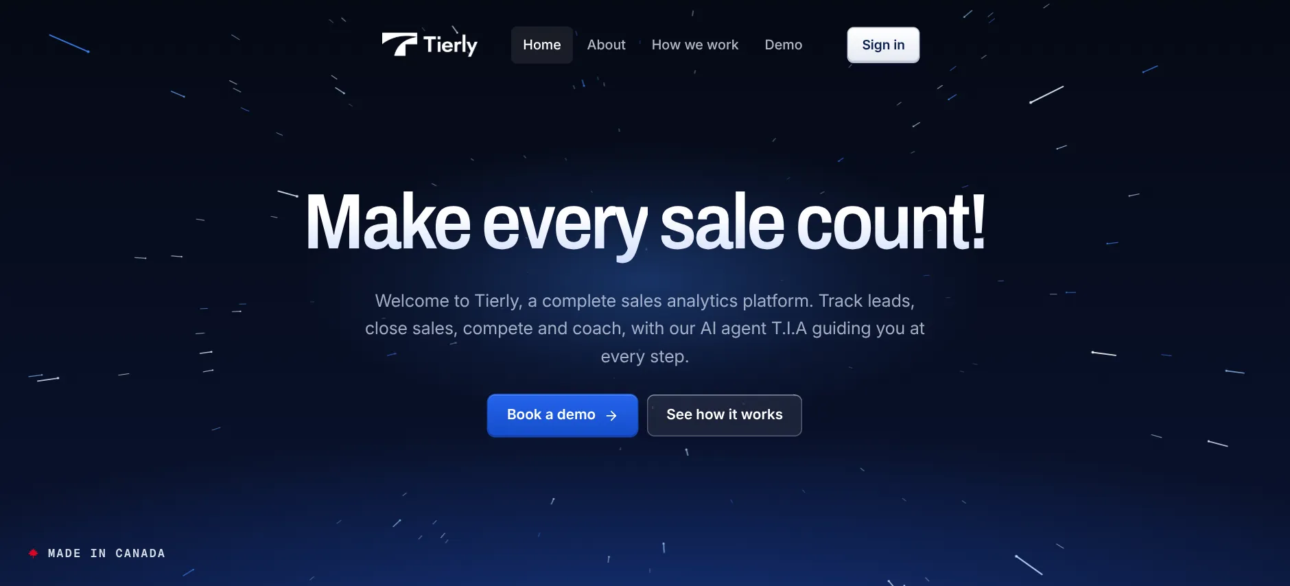 tierly.ca home page: Make every sale count!